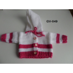 Vest wit met fuchsia streepjes